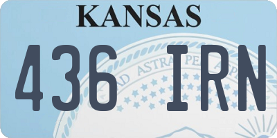 KS license plate 436IRN