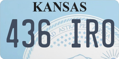 KS license plate 436IRO