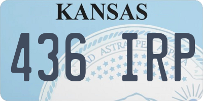 KS license plate 436IRP