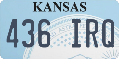 KS license plate 436IRQ