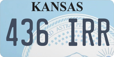 KS license plate 436IRR