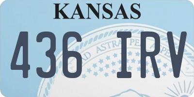 KS license plate 436IRV