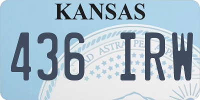 KS license plate 436IRW