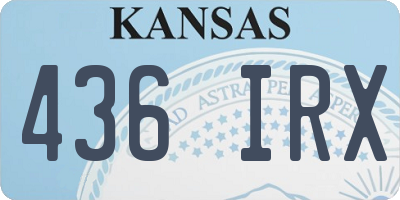 KS license plate 436IRX