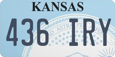 KS license plate 436IRY