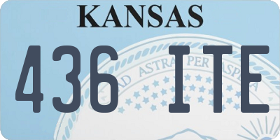 KS license plate 436ITE