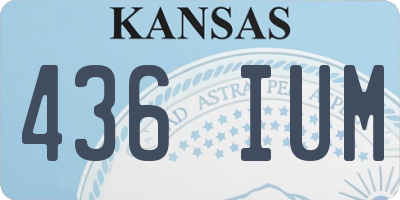 KS license plate 436IUM