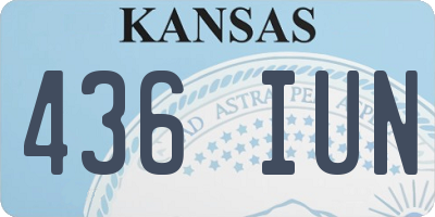 KS license plate 436IUN