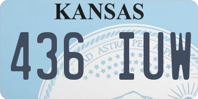 KS license plate 436IUW
