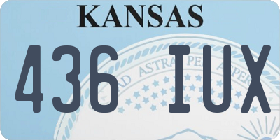KS license plate 436IUX