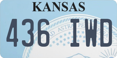 KS license plate 436IWD