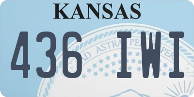 KS license plate 436IWI