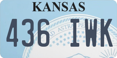 KS license plate 436IWK