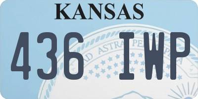 KS license plate 436IWP