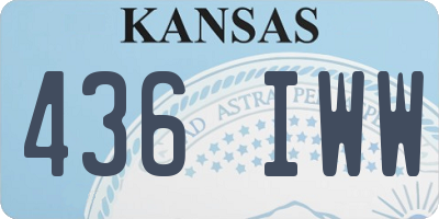 KS license plate 436IWW
