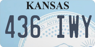 KS license plate 436IWY