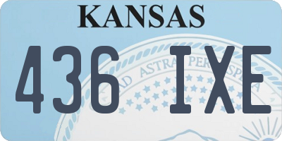 KS license plate 436IXE