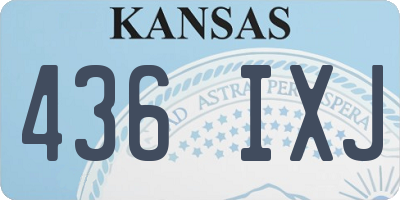 KS license plate 436IXJ