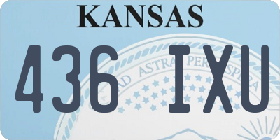 KS license plate 436IXU