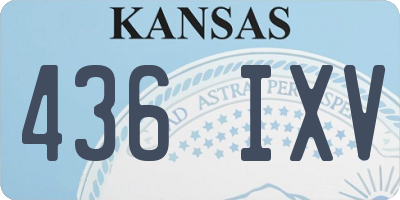 KS license plate 436IXV
