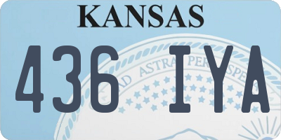 KS license plate 436IYA