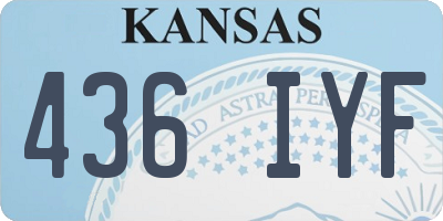 KS license plate 436IYF