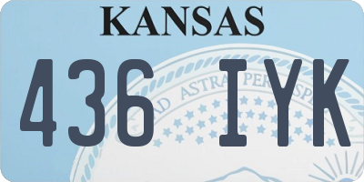 KS license plate 436IYK