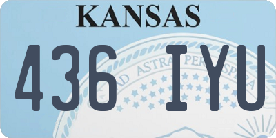KS license plate 436IYU