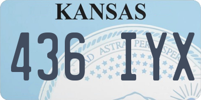 KS license plate 436IYX
