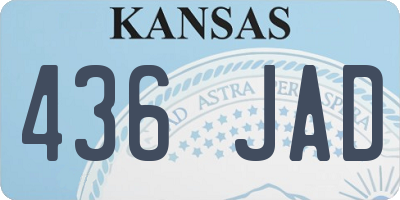 KS license plate 436JAD