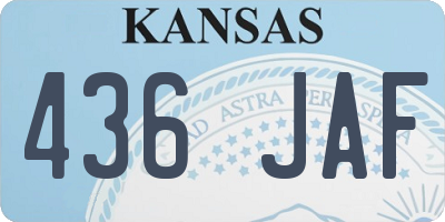 KS license plate 436JAF