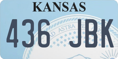 KS license plate 436JBK