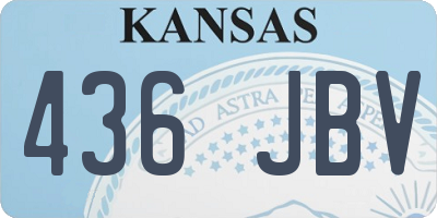 KS license plate 436JBV