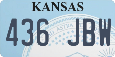 KS license plate 436JBW