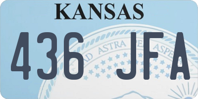 KS license plate 436JFA