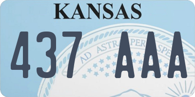 KS license plate 437AAA