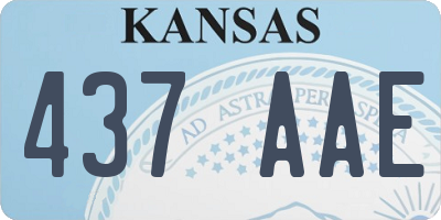 KS license plate 437AAE