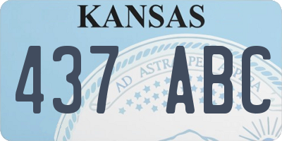 KS license plate 437ABC