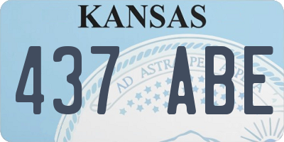 KS license plate 437ABE