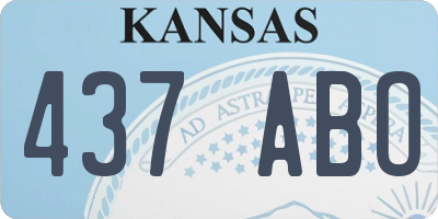 KS license plate 437ABO