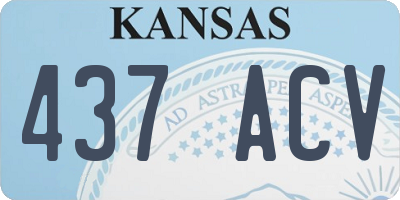 KS license plate 437ACV