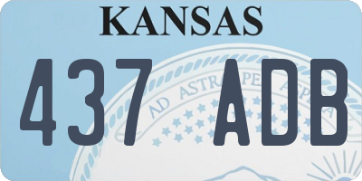 KS license plate 437ADB