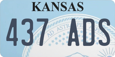 KS license plate 437ADS