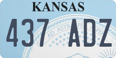 KS license plate 437ADZ