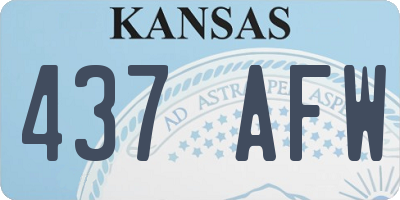 KS license plate 437AFW