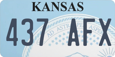 KS license plate 437AFX