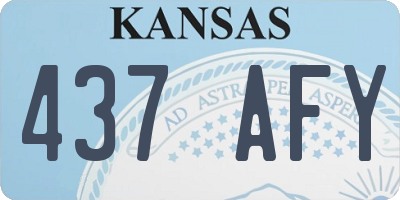 KS license plate 437AFY