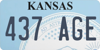 KS license plate 437AGE