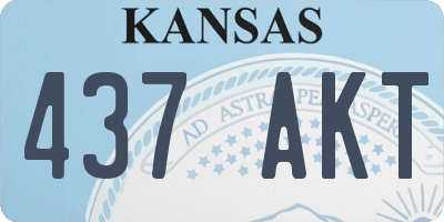 KS license plate 437AKT