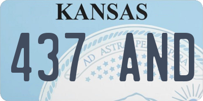 KS license plate 437AND